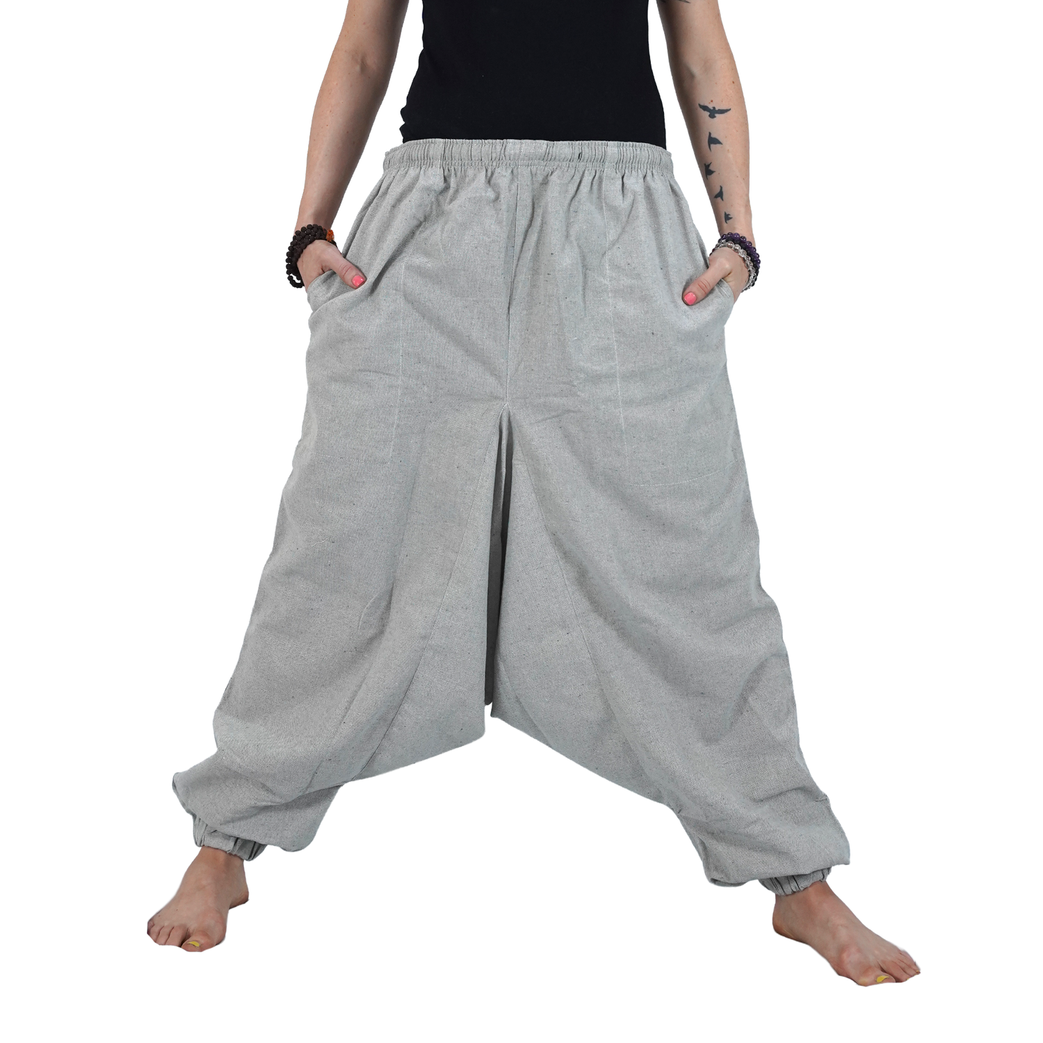 Ash Eco-Friendly-Fabric Cotton Drop Crotch Regular Harem