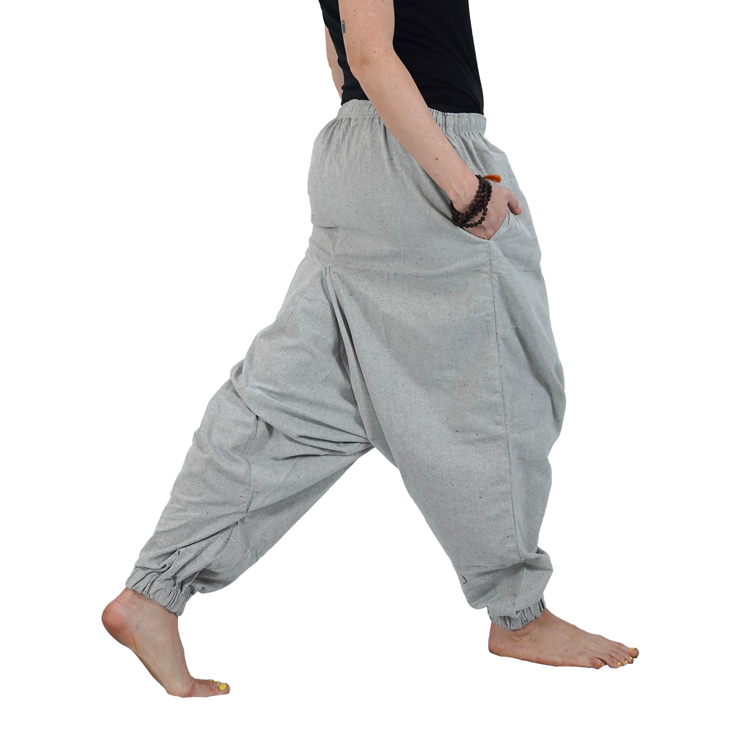 Ash Eco-Friendly-Fabric Cotton Drop Crotch Regular Harem