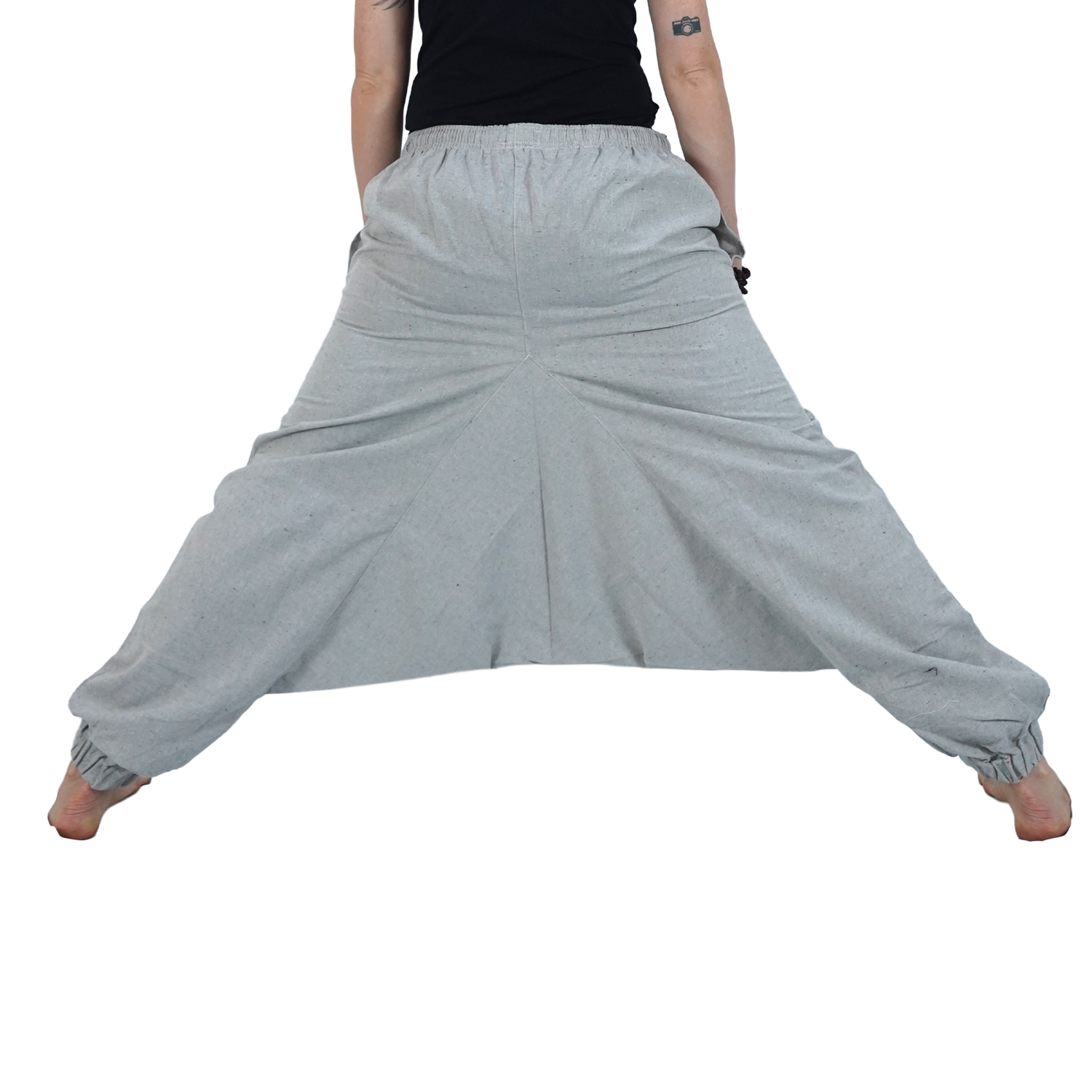 Ash Eco-Friendly-Fabric Cotton Drop Crotch Regular Harem