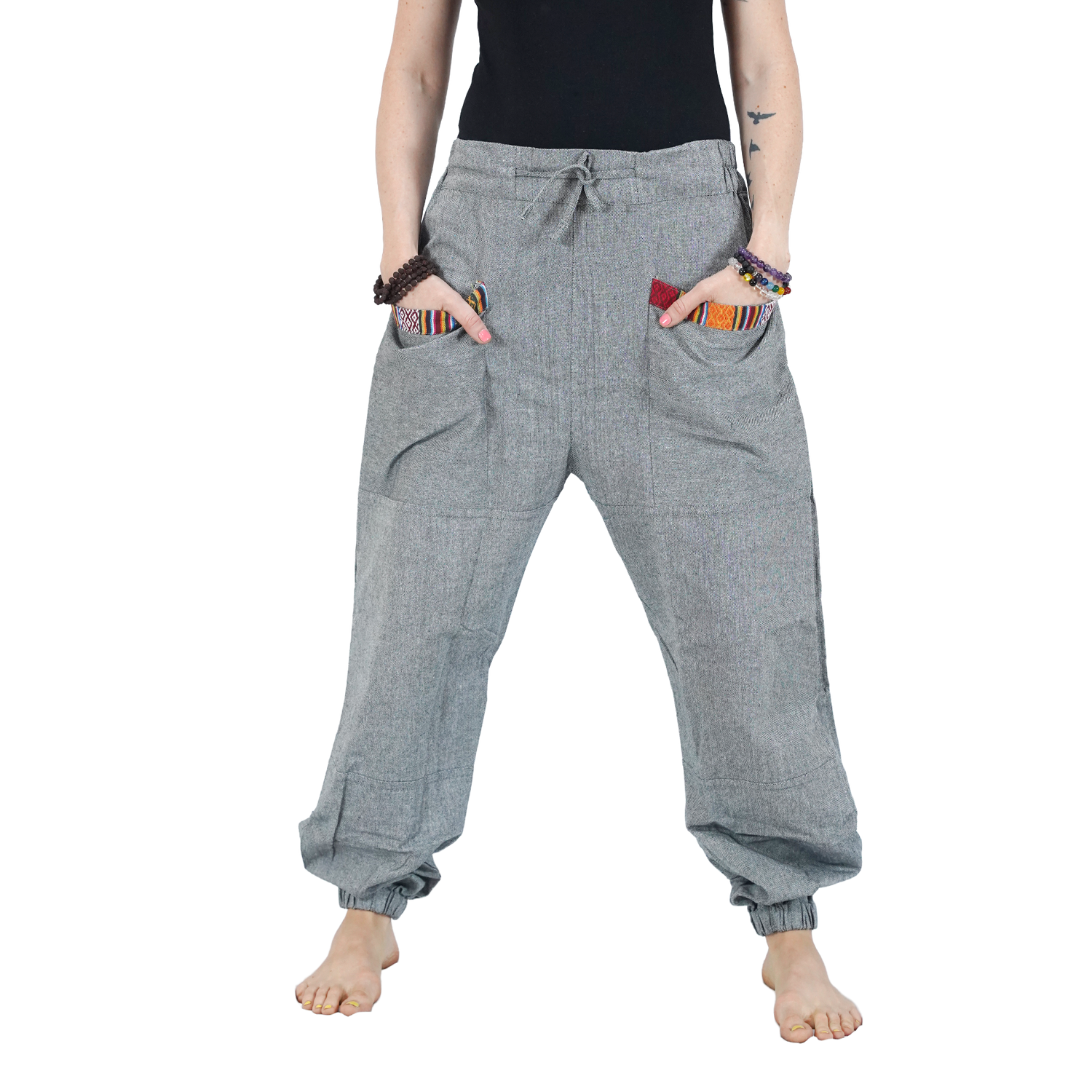 Dark Ash Regular Hopper Pants with Small Patch Front Pockets