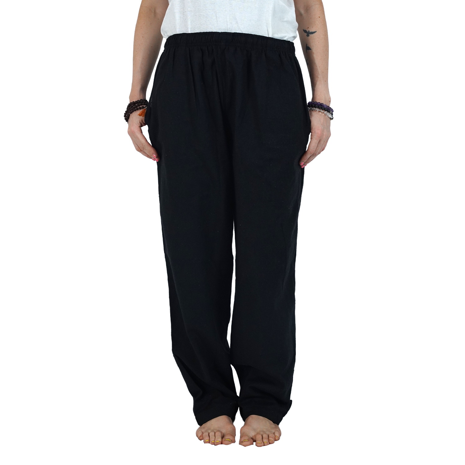Black Eco-Friendly Fabric Cotton Lounge Pants