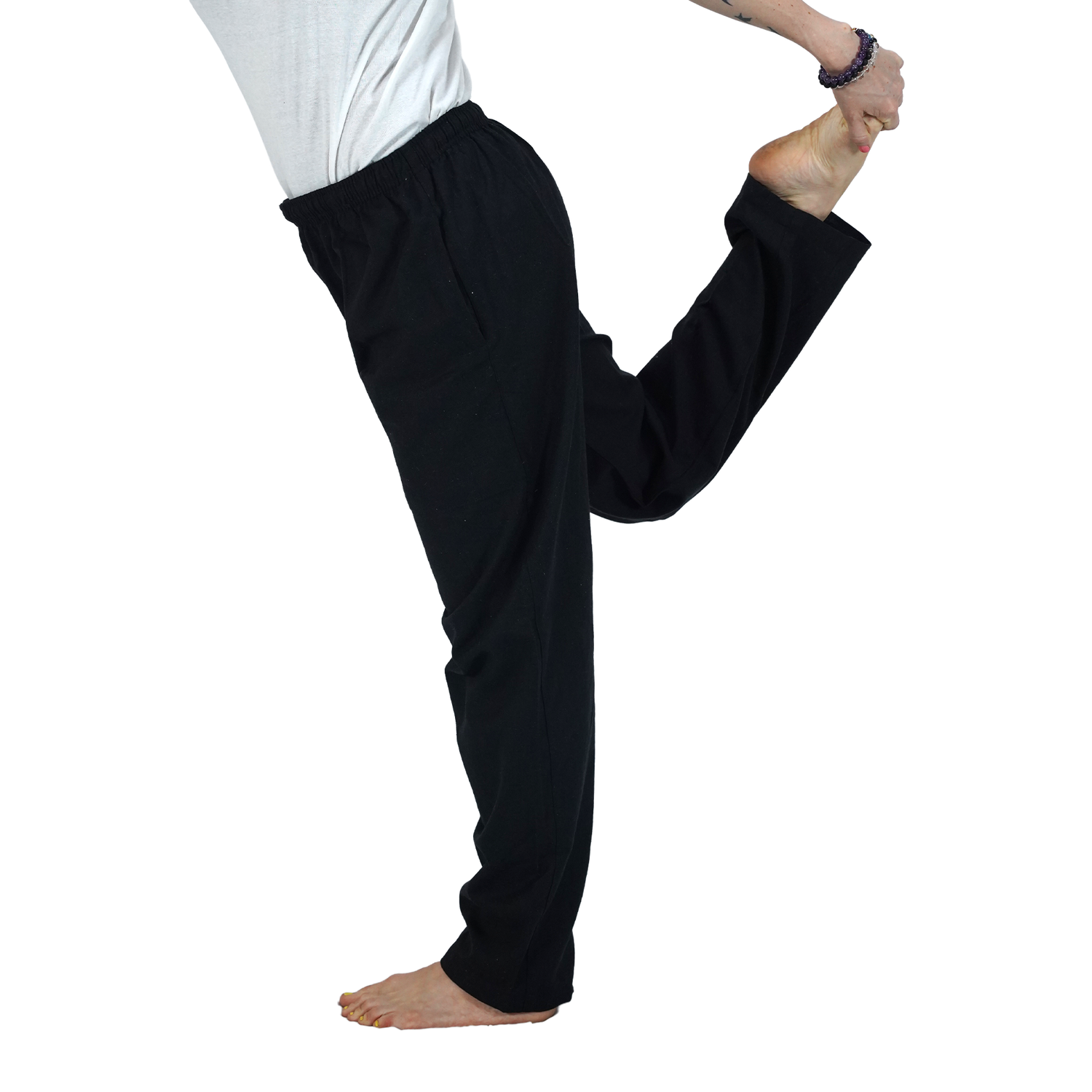 Black Eco-Friendly Fabric Cotton Lounge Pants