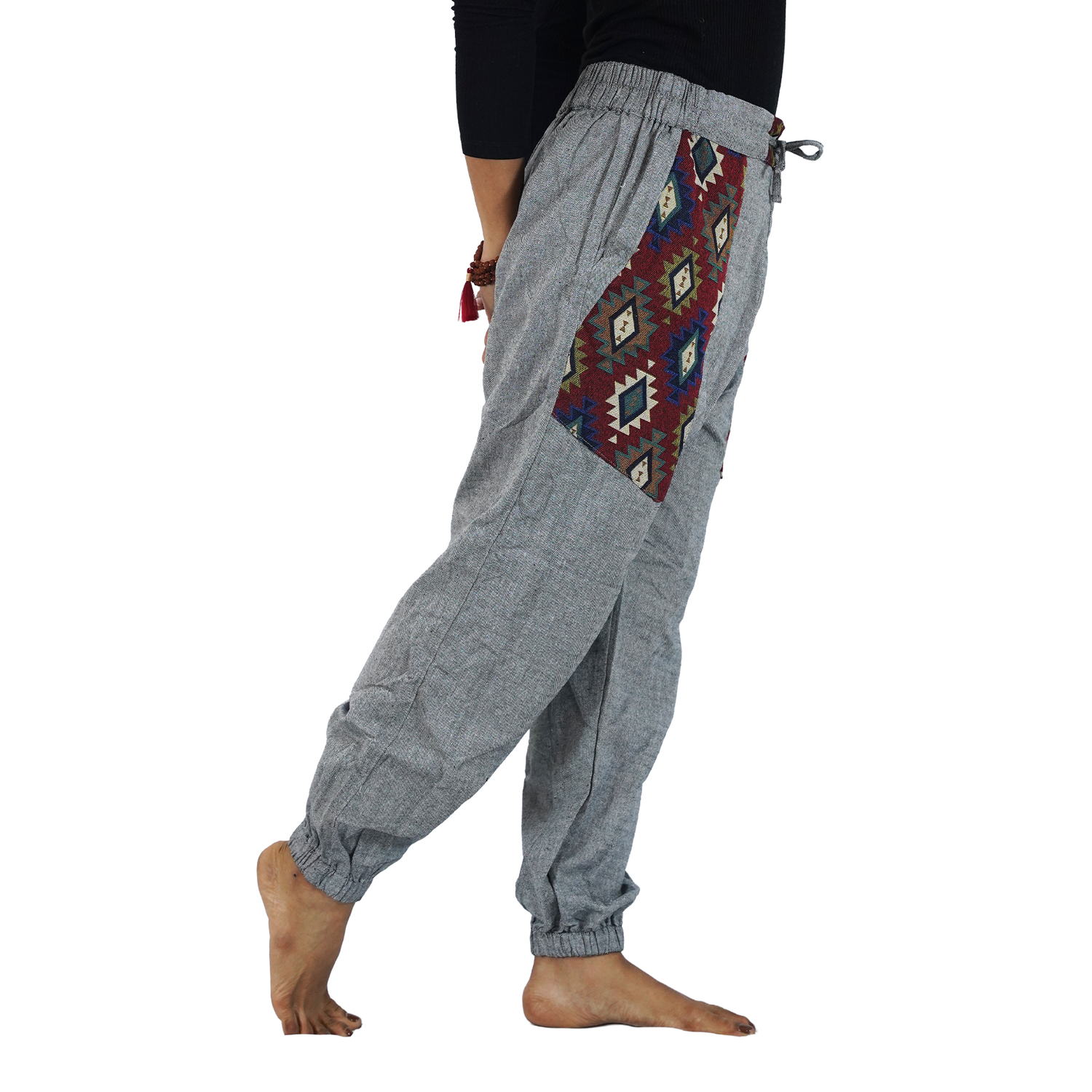 Dark Ash Satyugyoga Bohemian Hopper Elastic Back Side Pants