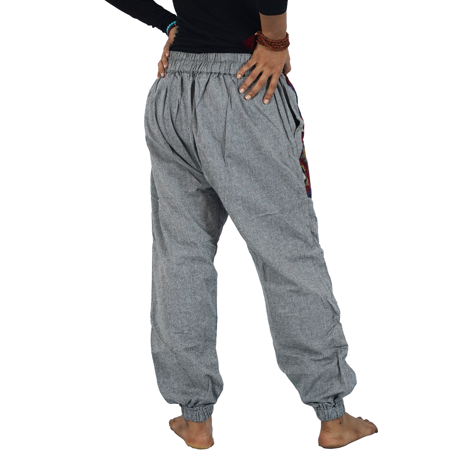 Dark Ash Satyugyoga Bohemian Hopper Elastic Back Side Pants
