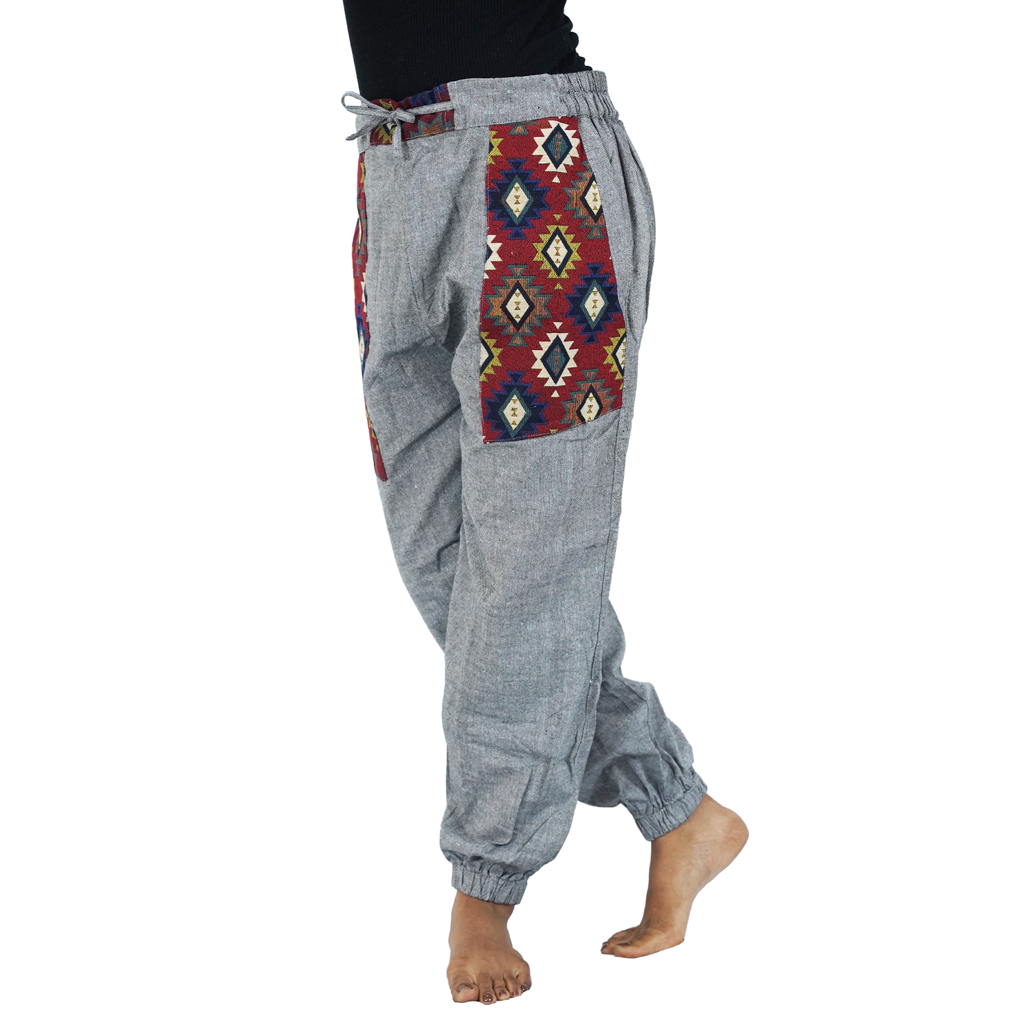 Dark Ash Satyugyoga Bohemian Hopper Elastic Back Side Pants