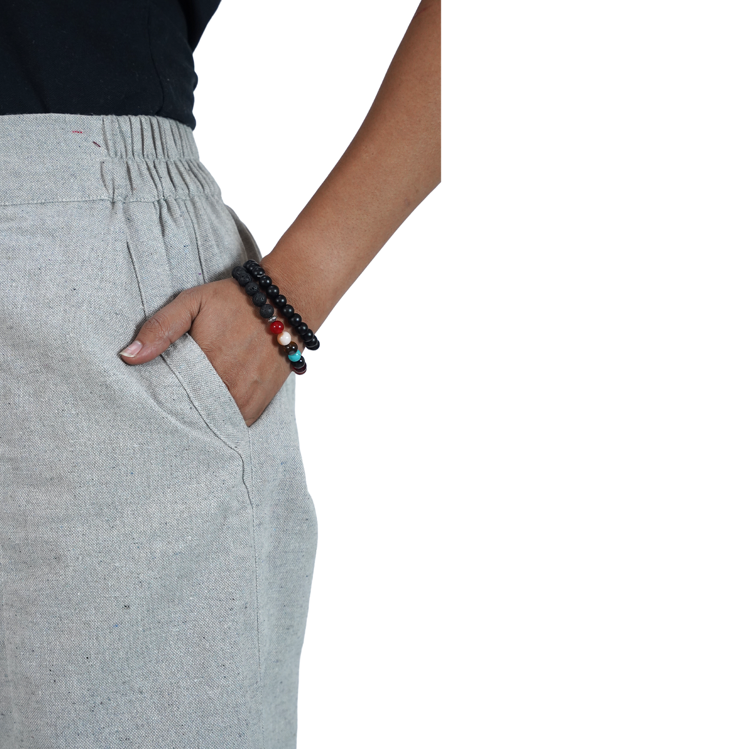 Ash with Multicolor Design Yippie Hopper Elastic Back Side