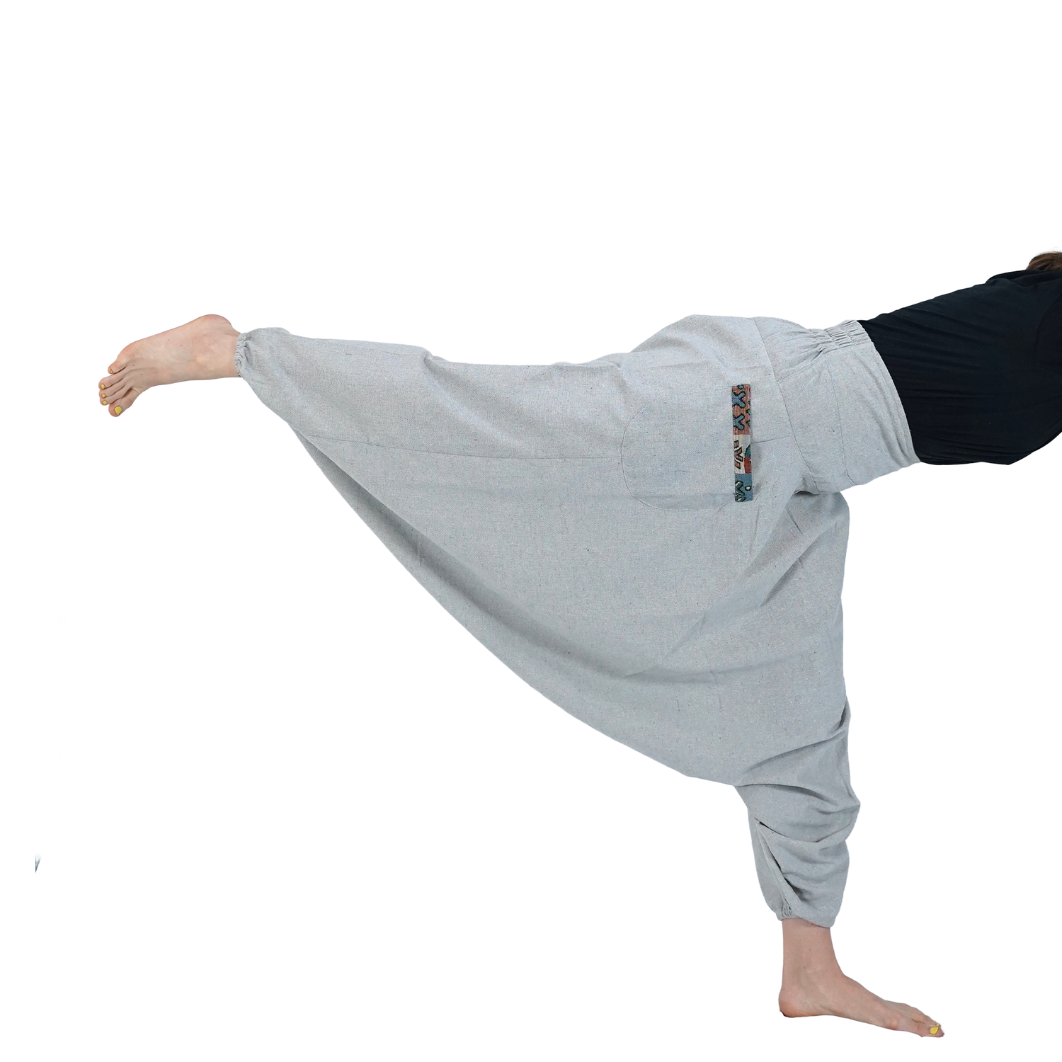 Ash Grey Aladin Harem Pants with Elastic Back Side