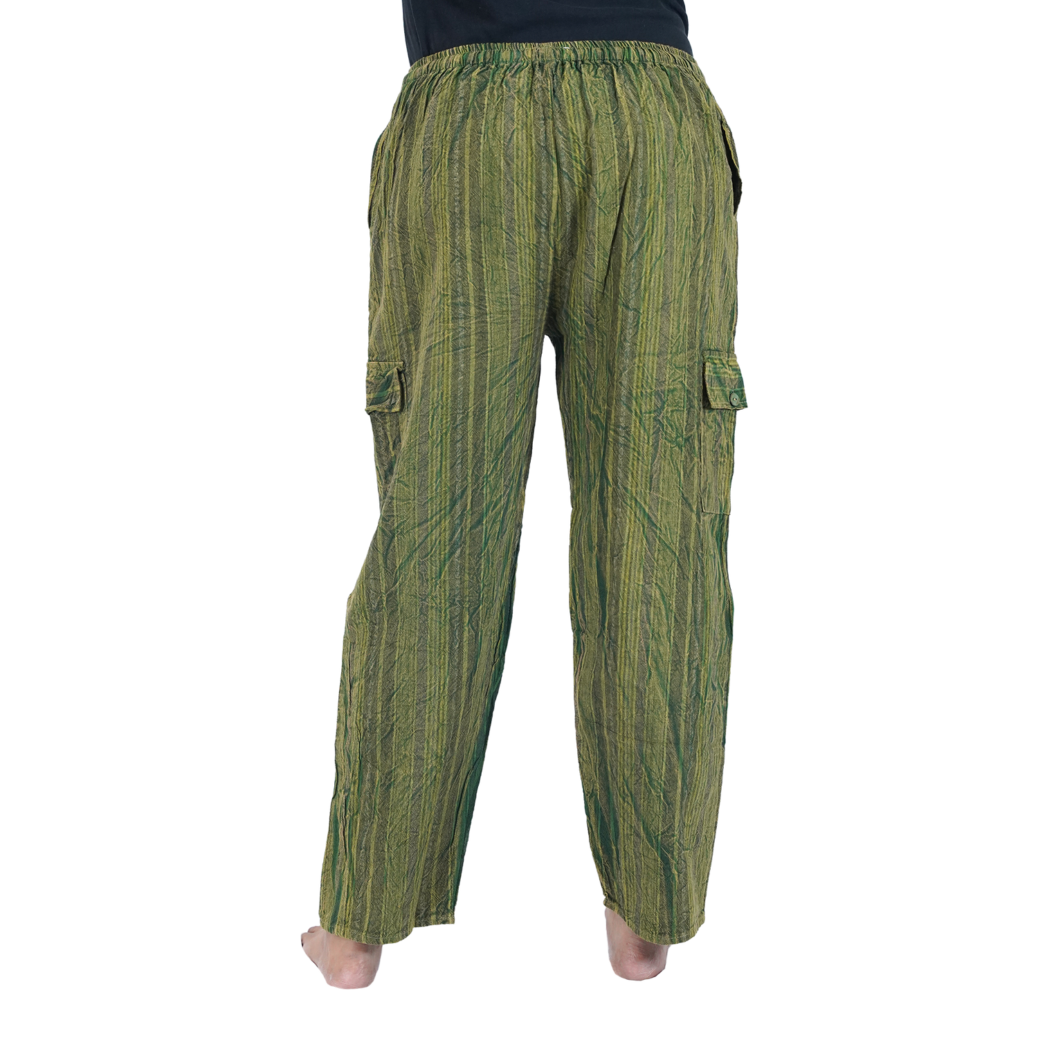 Green Big Black Stripes 4 Pocket Pyjama