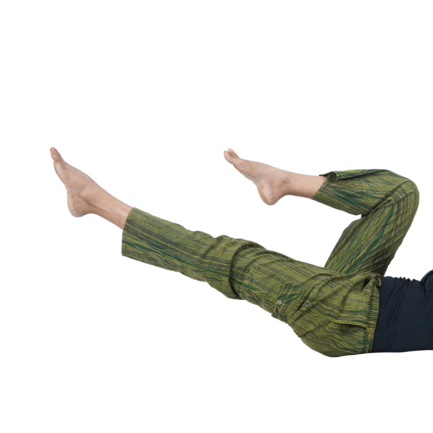 Green Big Black Stripes 4 Pocket Pyjama