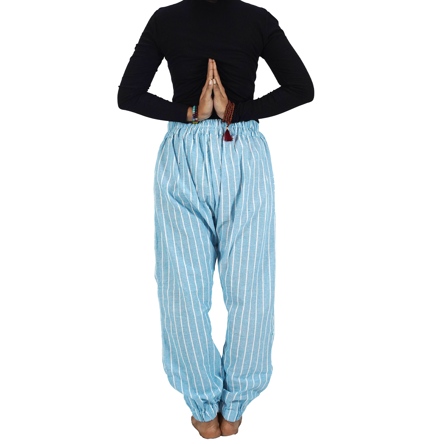 Light Blue Stripes with Patch Pockets Regular Hopper Pants