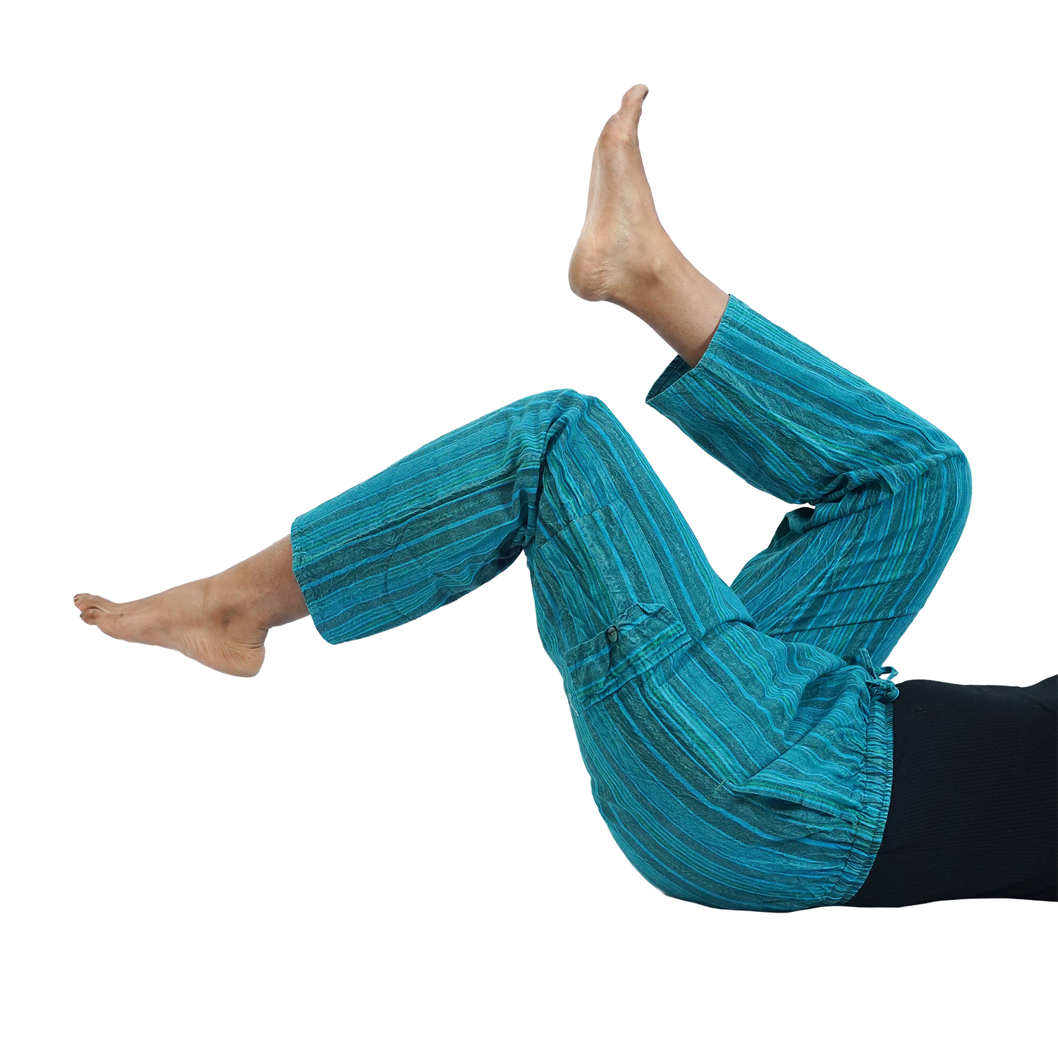 Peacock Blue Stripes 4 Pocket Pyjama