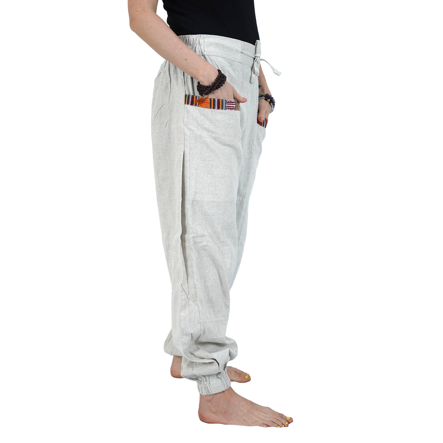 Grey Regular Hopper Pants with Small Patch Front Pockets