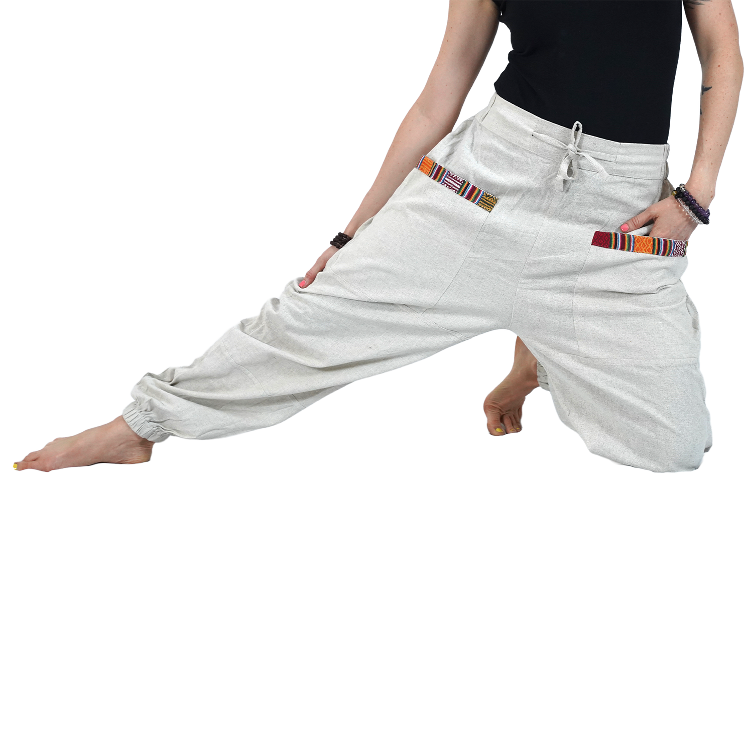 Grey Regular Hopper Pants with Small Patch Front Pockets