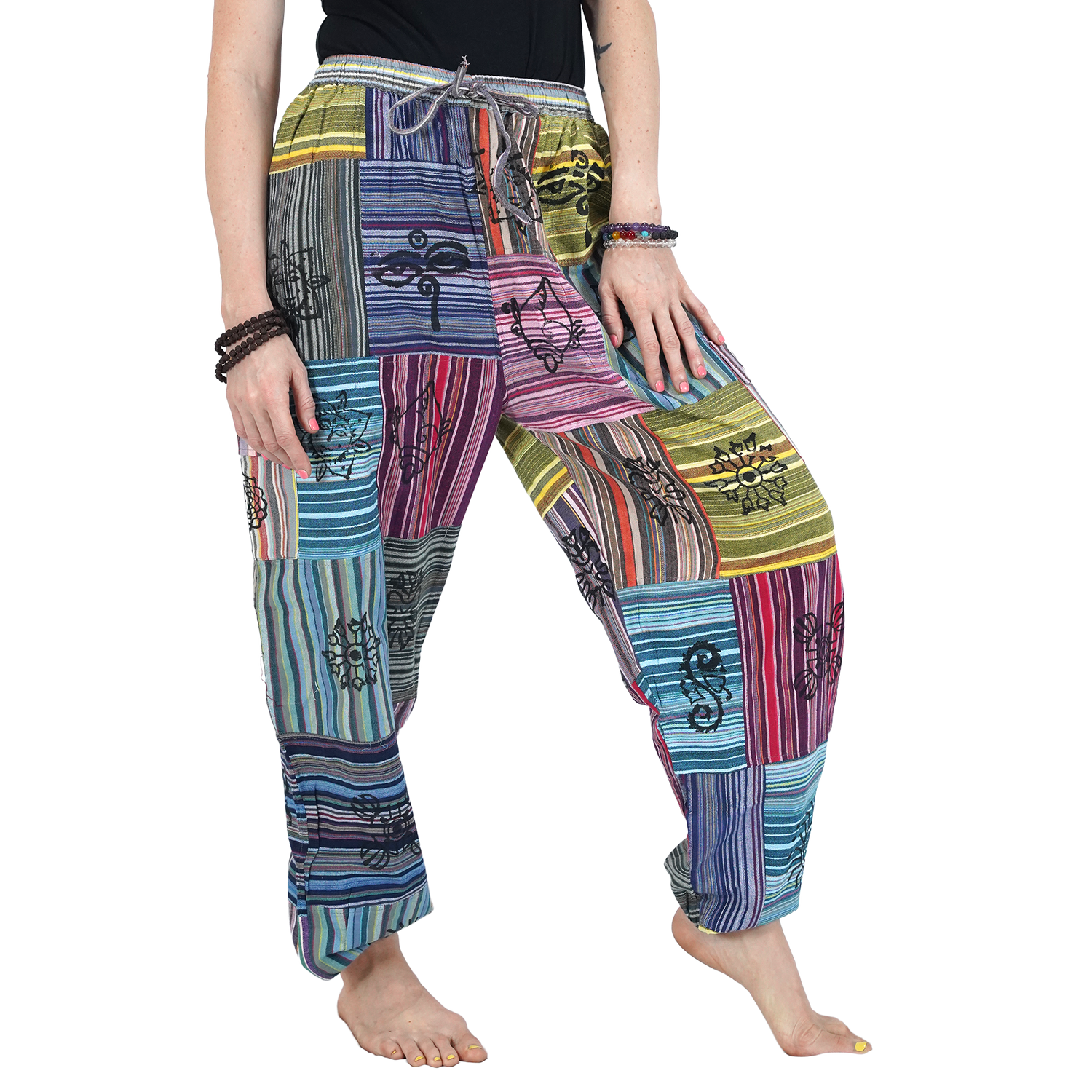 Multi Colour Stripes | Free Size Non Dyed Premium Patchwork Pants