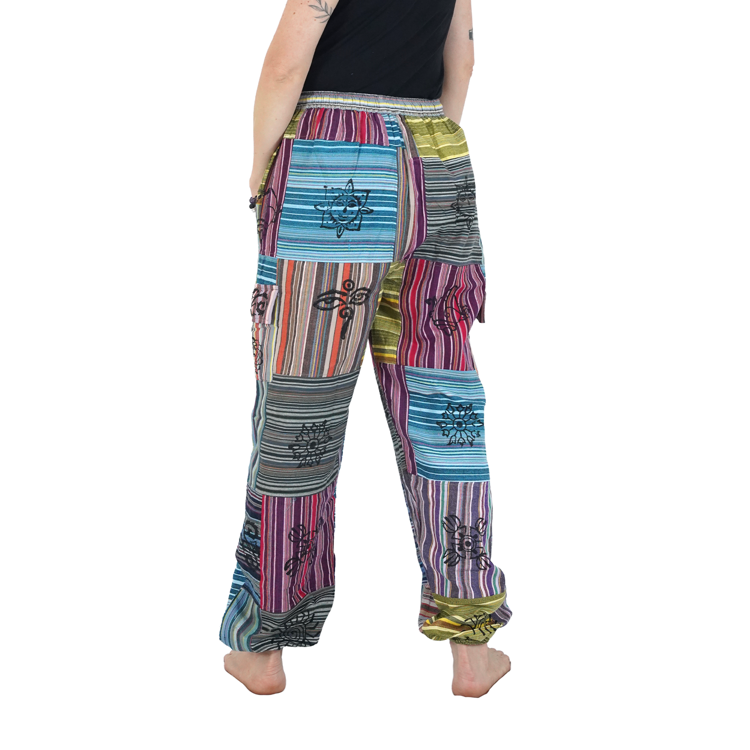 Multi Colour Stripes | Free Size Non Dyed Premium Patchwork Pants