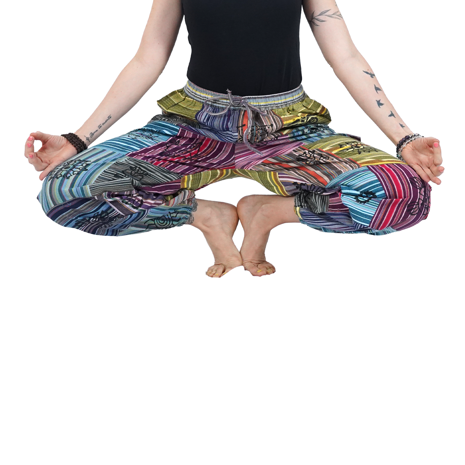 Multi Colour Stripes | Free Size Non Dyed Premium Patchwork Pants