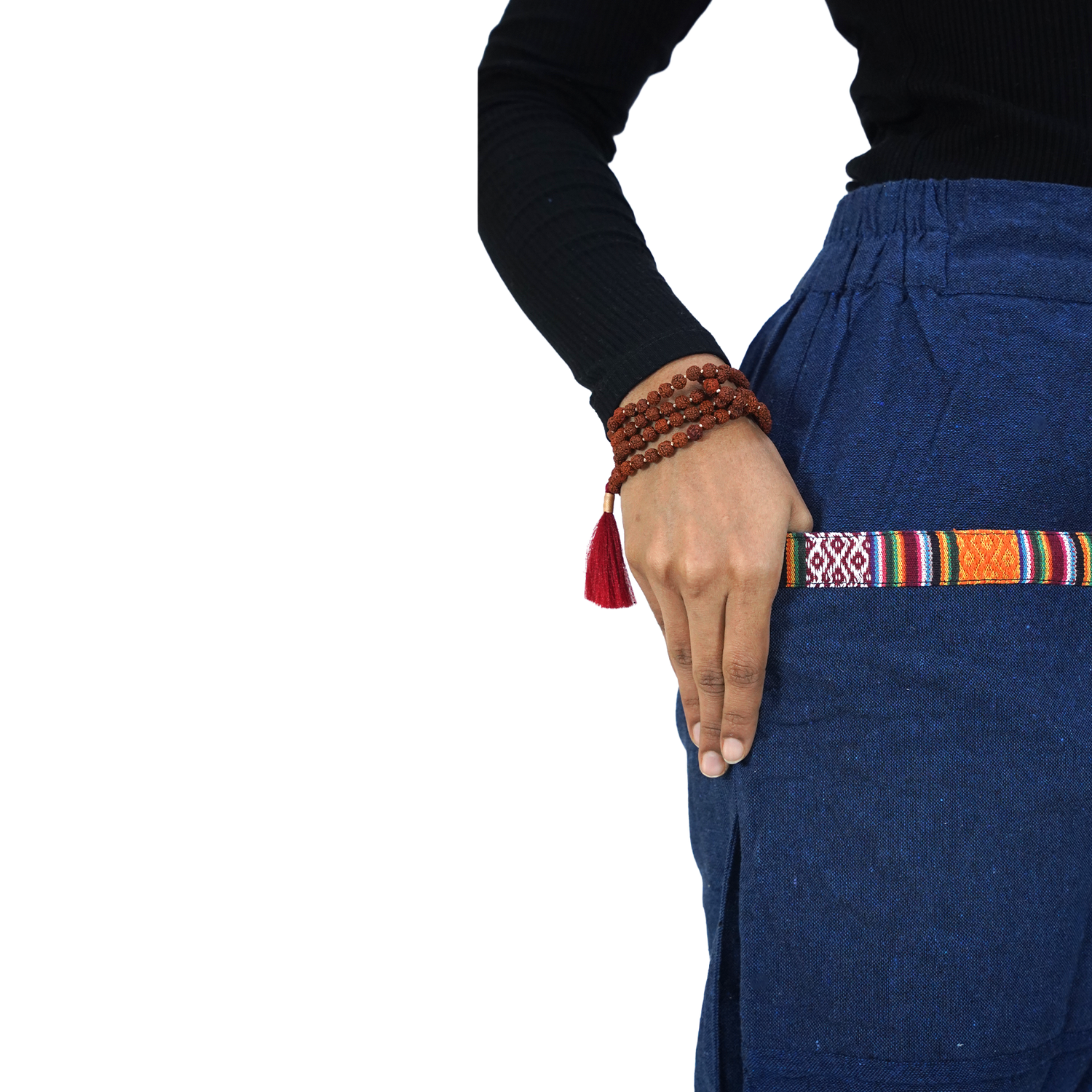 Blue Regular Hopper Pants with Front Pocket – Small Patch Design
