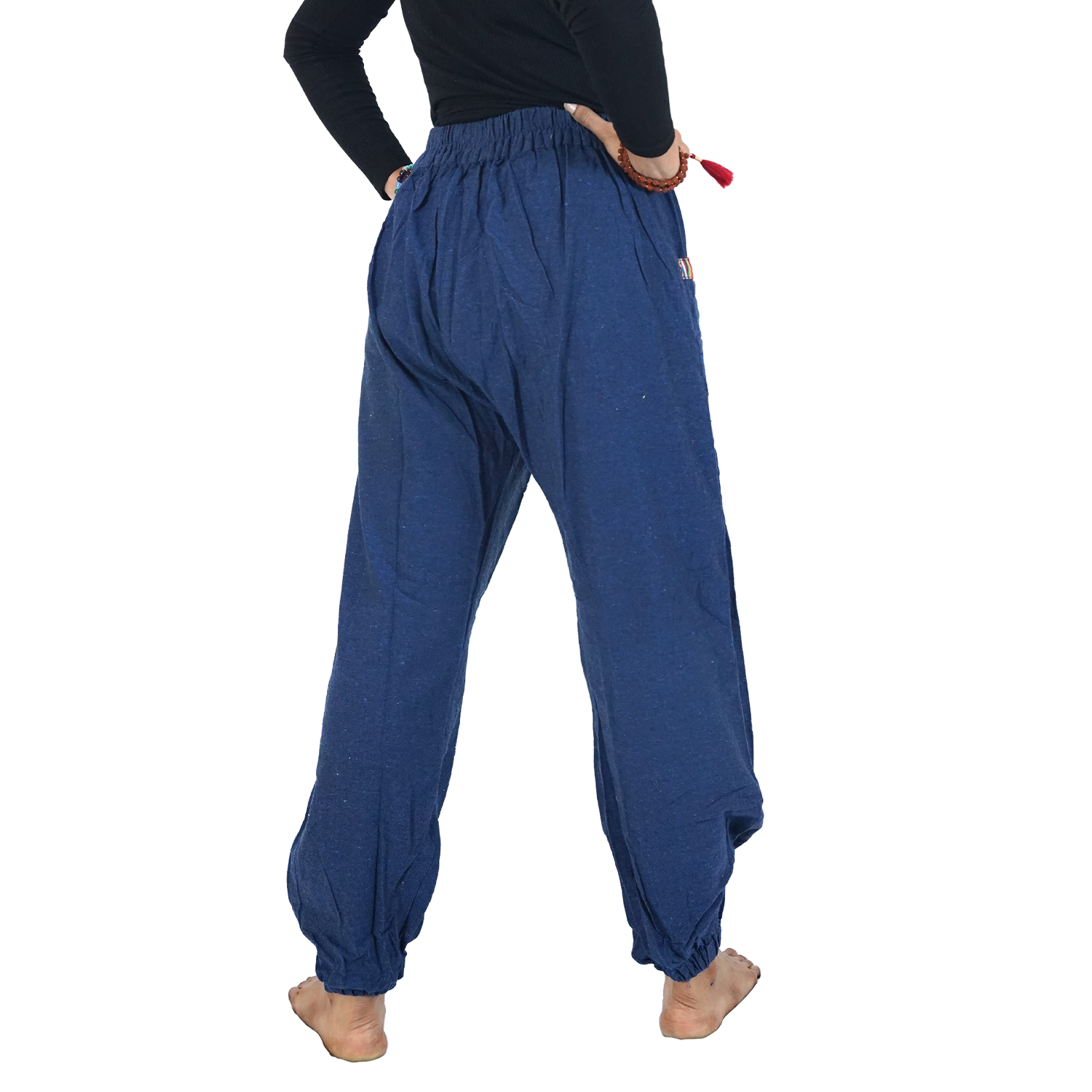 Blue Regular Hopper Pants with Front Pocket – Small Patch Design