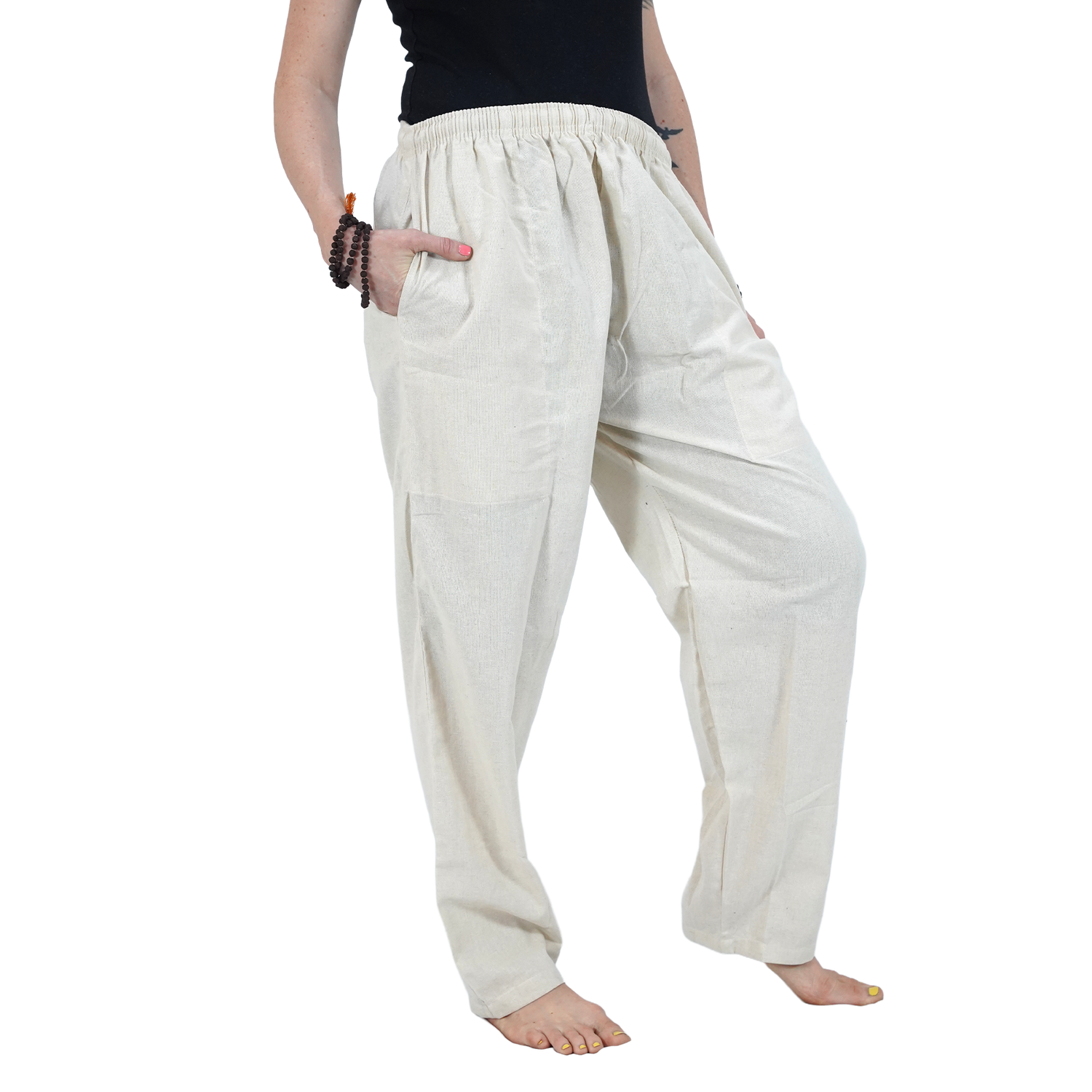 Off White Eco-Friendly Cotton Lounge Pants