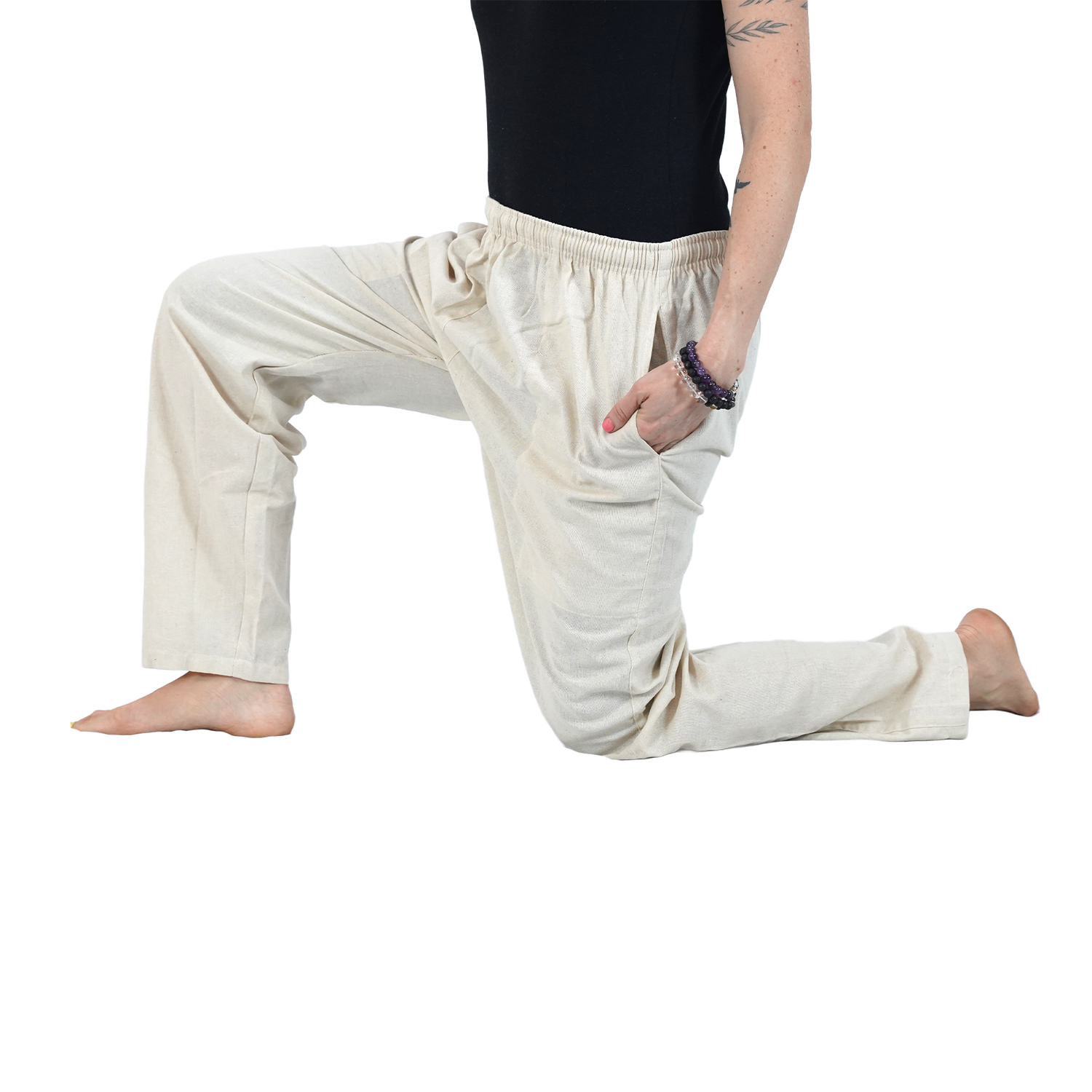 Off White Eco-Friendly Cotton Lounge Pants