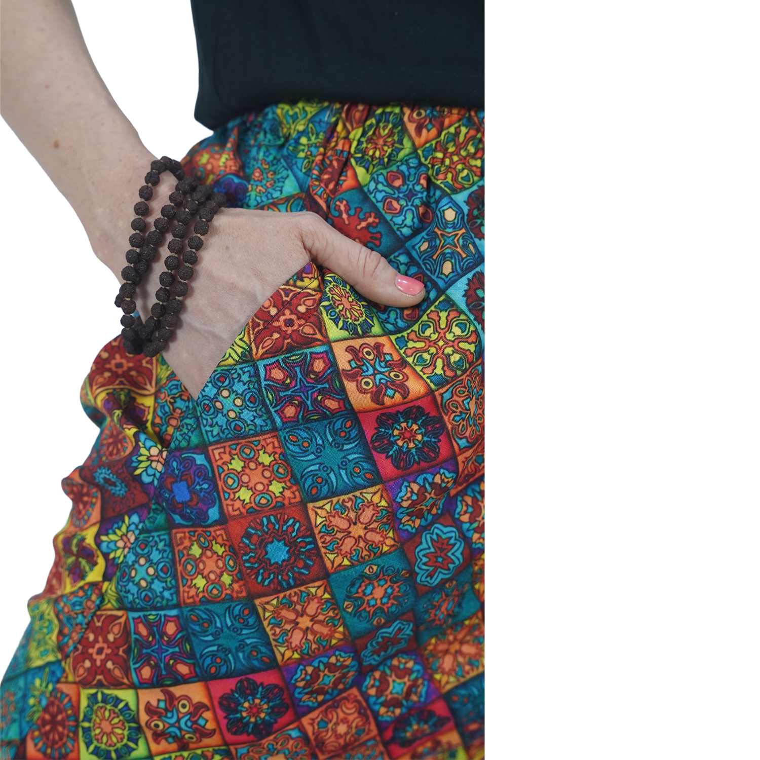 Red Blue Multi Square Digital Printed Baloon Straight Pant