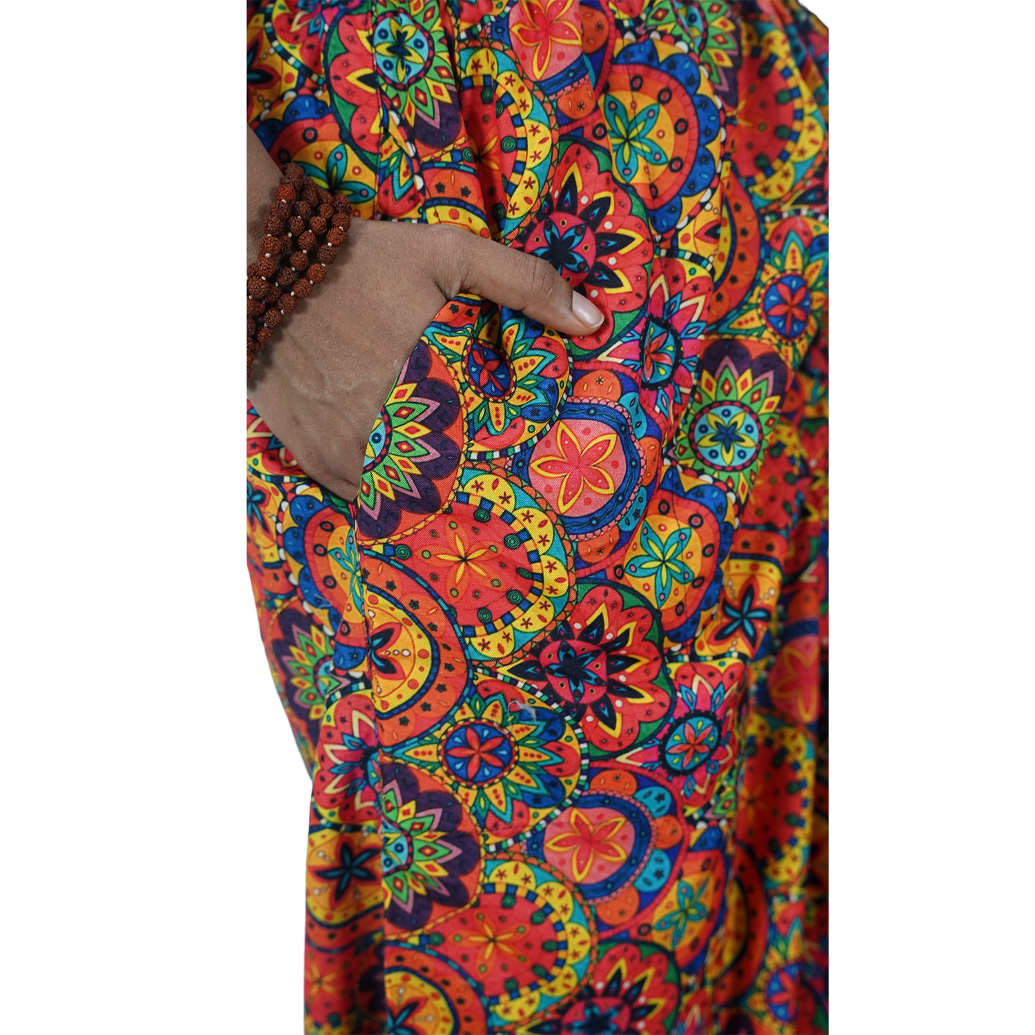 Red Floral Digital Printed Drop Crotch Pants Export Quality