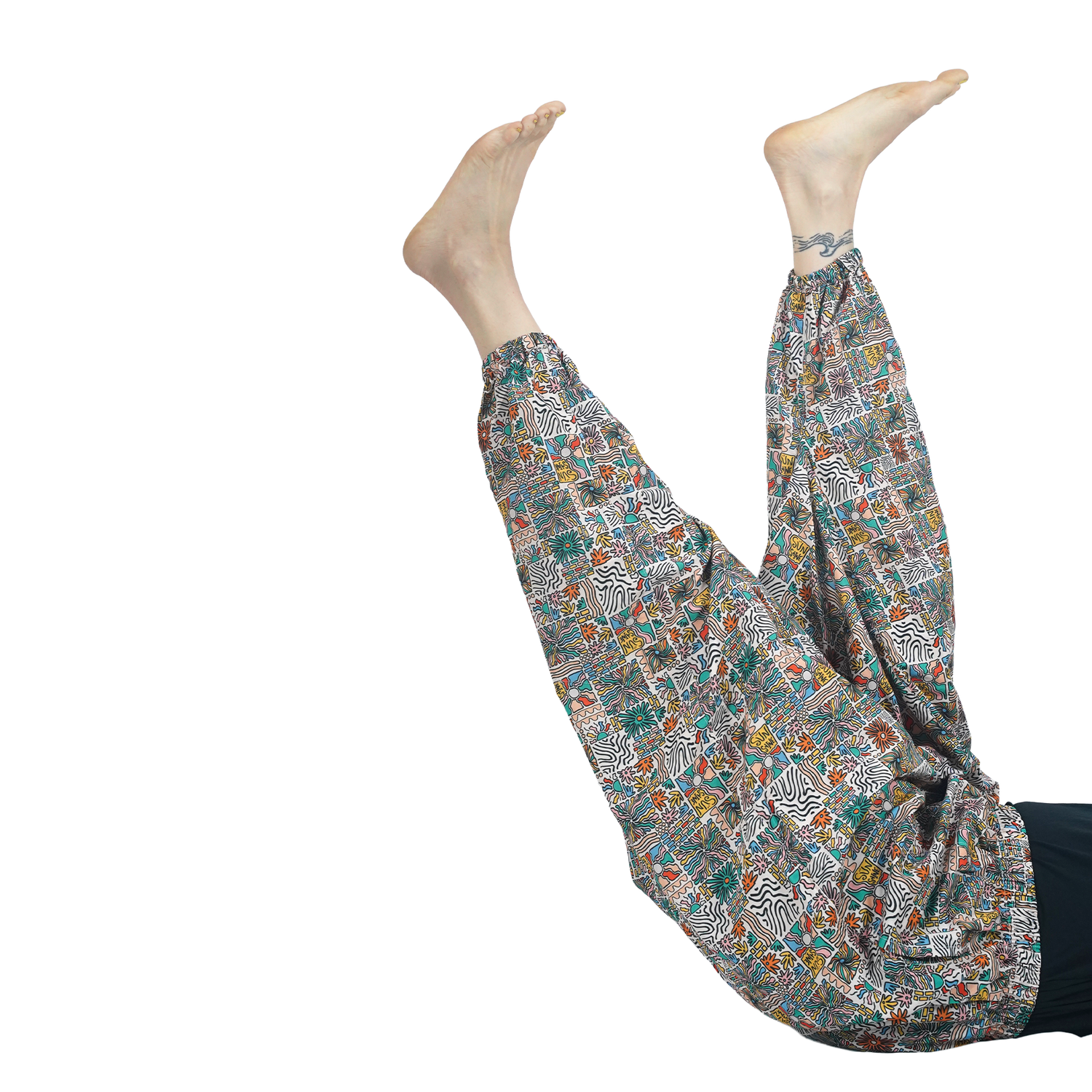 Gray Brown Sunshine Digital Printed Drop Crotch Pants Export Quality