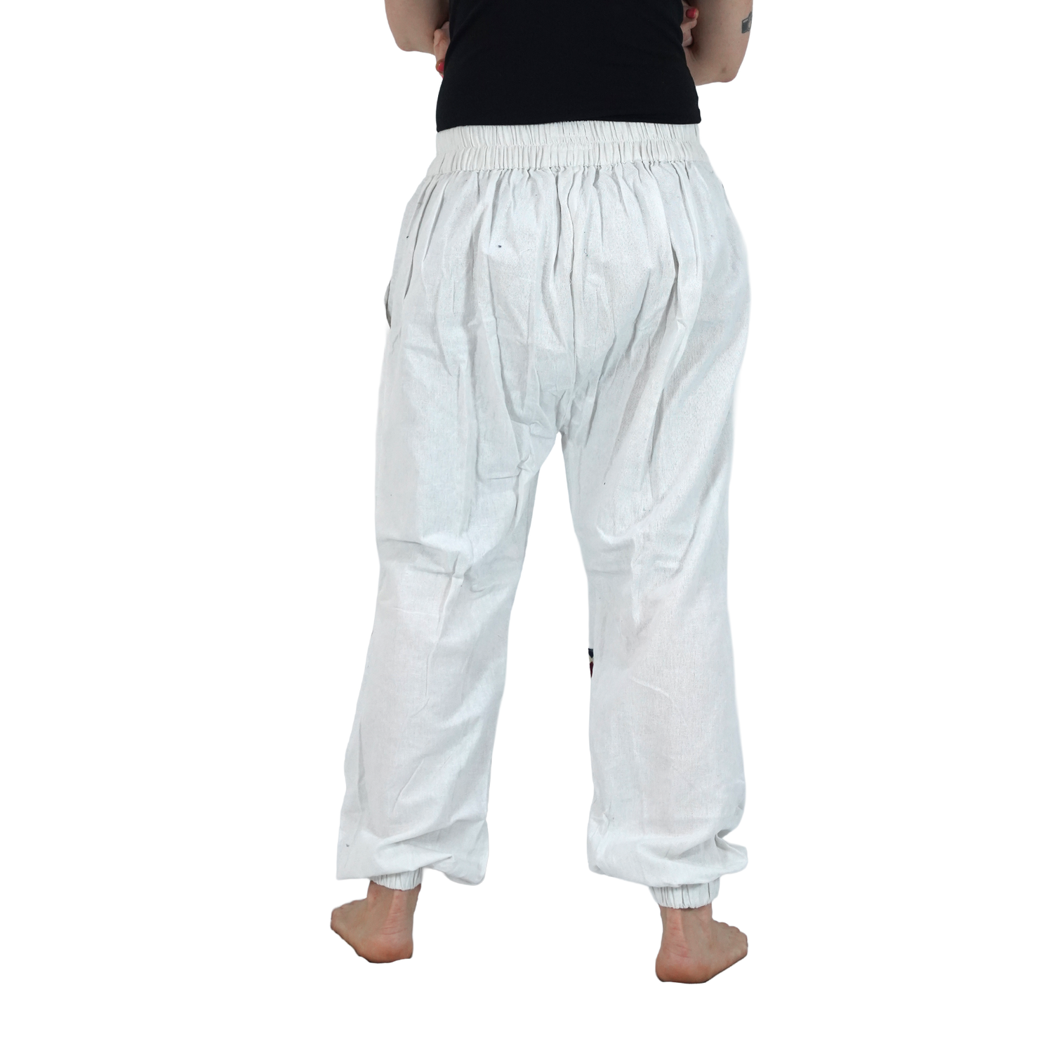 White with Dark Brown Pattern Yippie Hopper Elastic Back Side