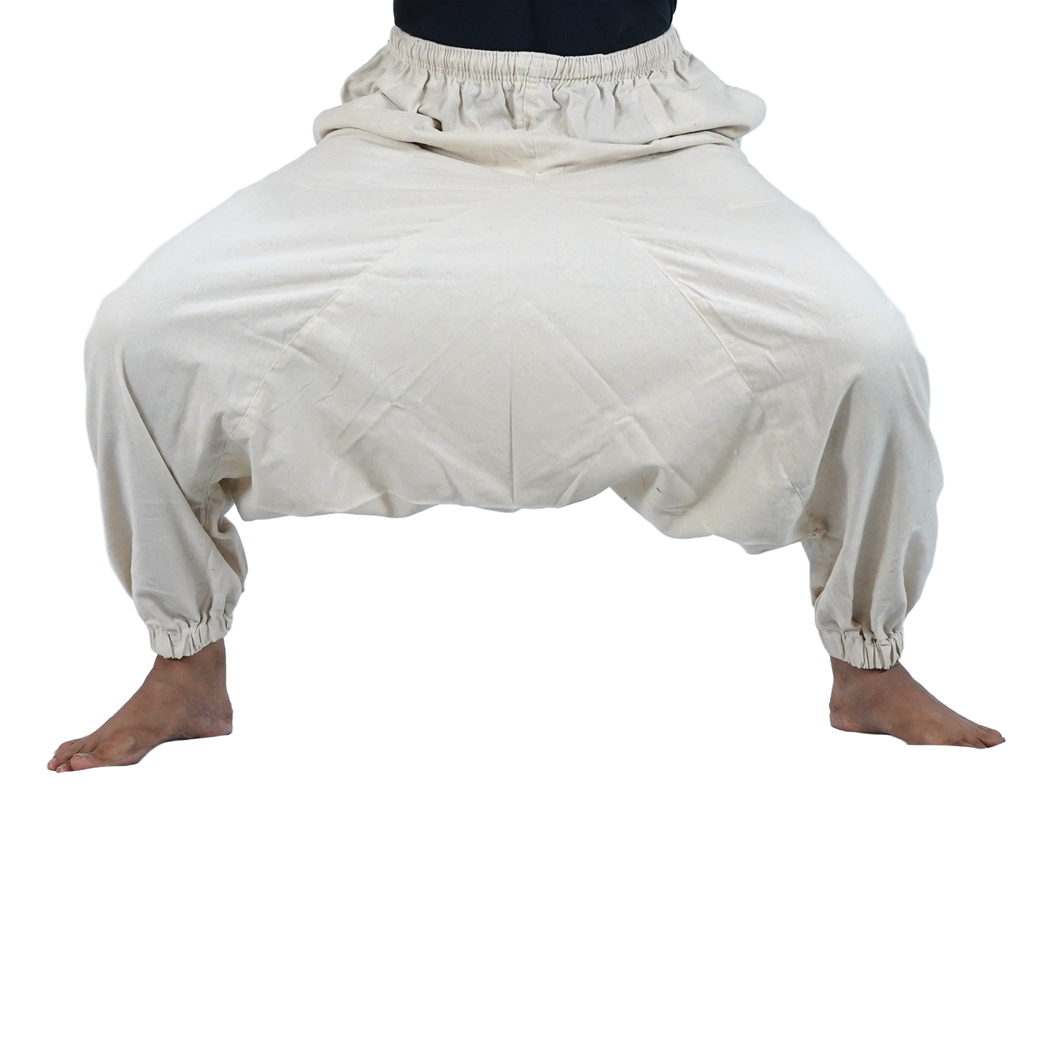 Off White Eco-Friendly-Fabric Cotton Drop Crotch Regular Harem