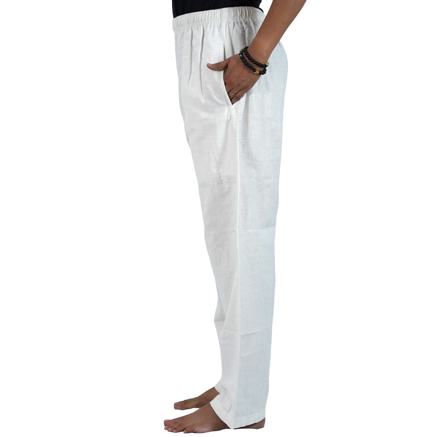 White Eco-Friendly Fabric Cotton Lounge Pants