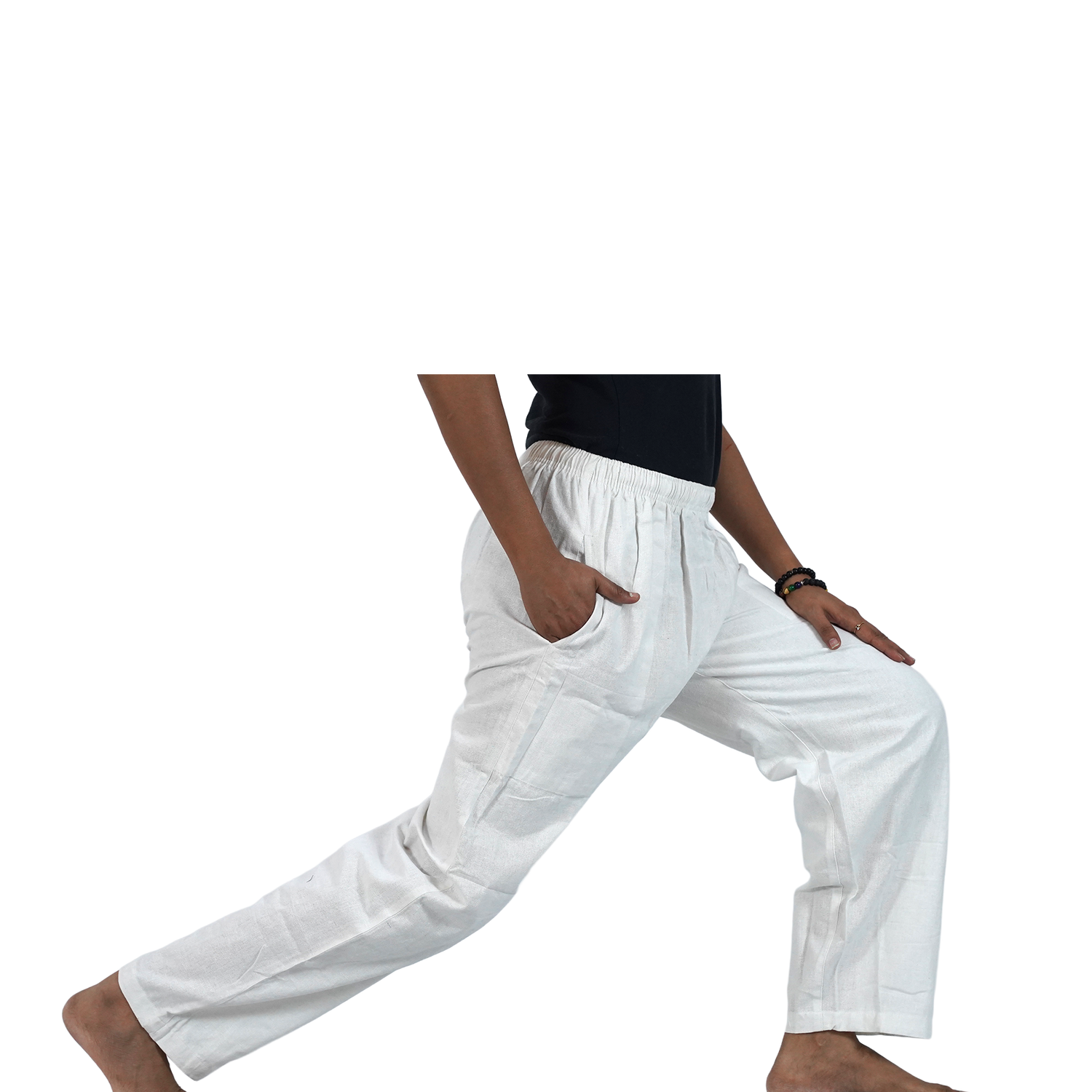 White Eco-Friendly Fabric Cotton Lounge Pants